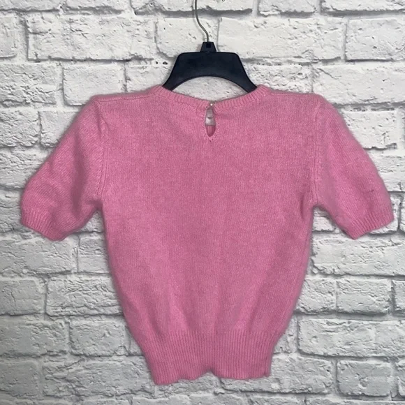 VINTAGE Bonwit Teller Barbie Pink Cropped Wool Sweater size Small - Picture 5 of 15